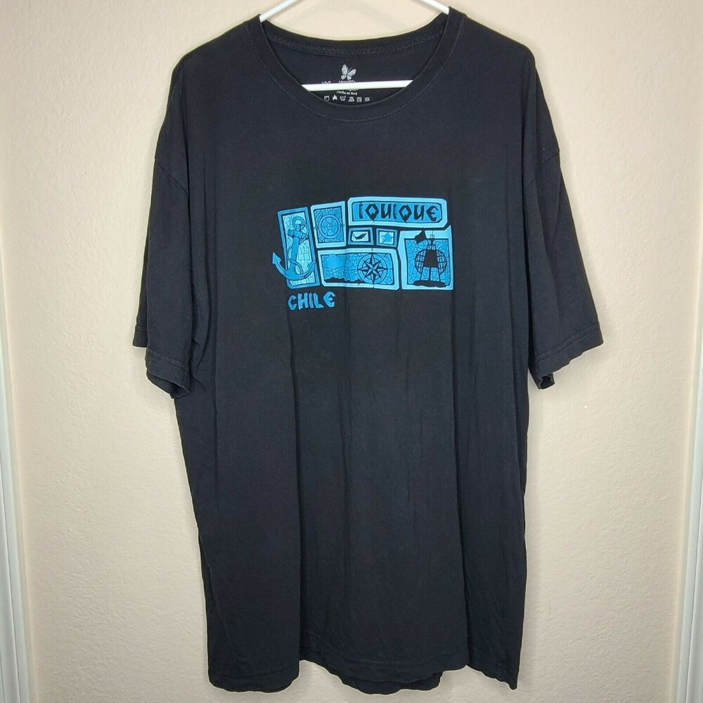 Morpho T-Shirt Mens 2XL Black Graphic Print Chile Anchor Navigation Short Sleeve